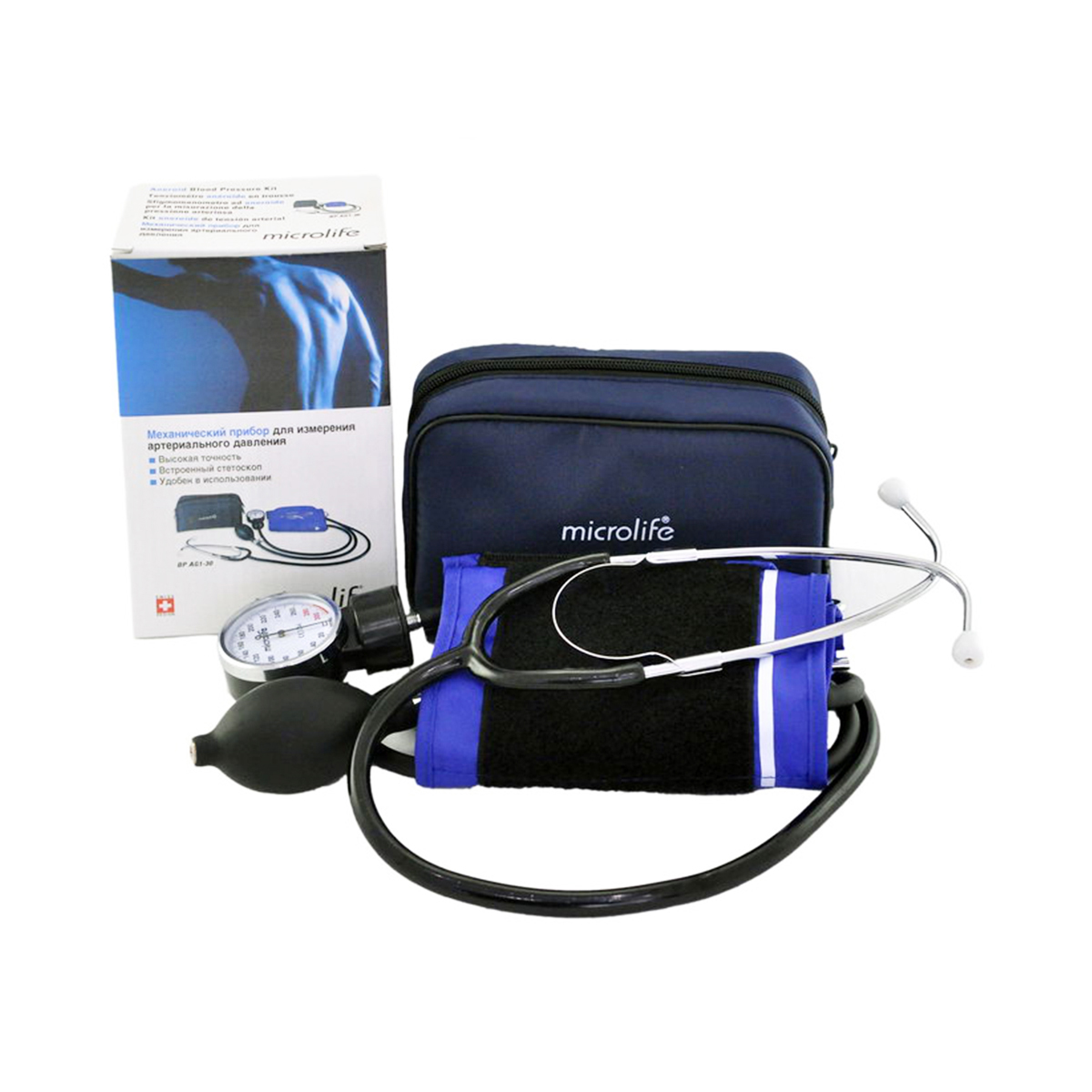 Microlife - მიკროლაიფი წნევის საზომი აპარატი ფონენდოსკოპით-მექანიკური BP AG1-30