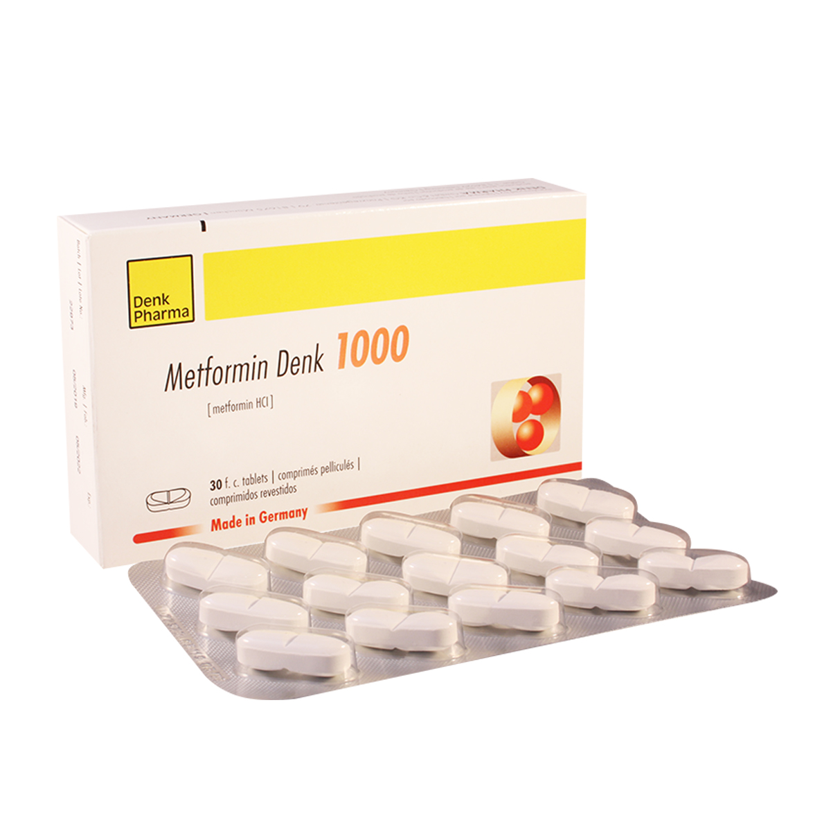Metformin Denk - მეტფორმინი დენკი 1000მგ  30 ტაბლეტი 