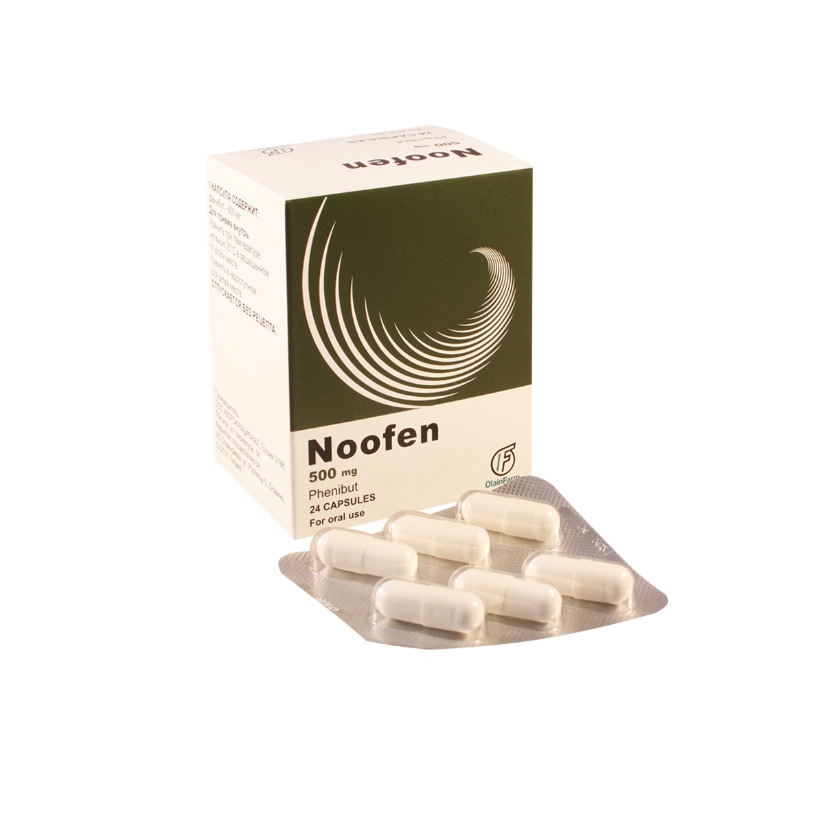 ნოოფენი კაფსულები 500მგ  24 ცალი 