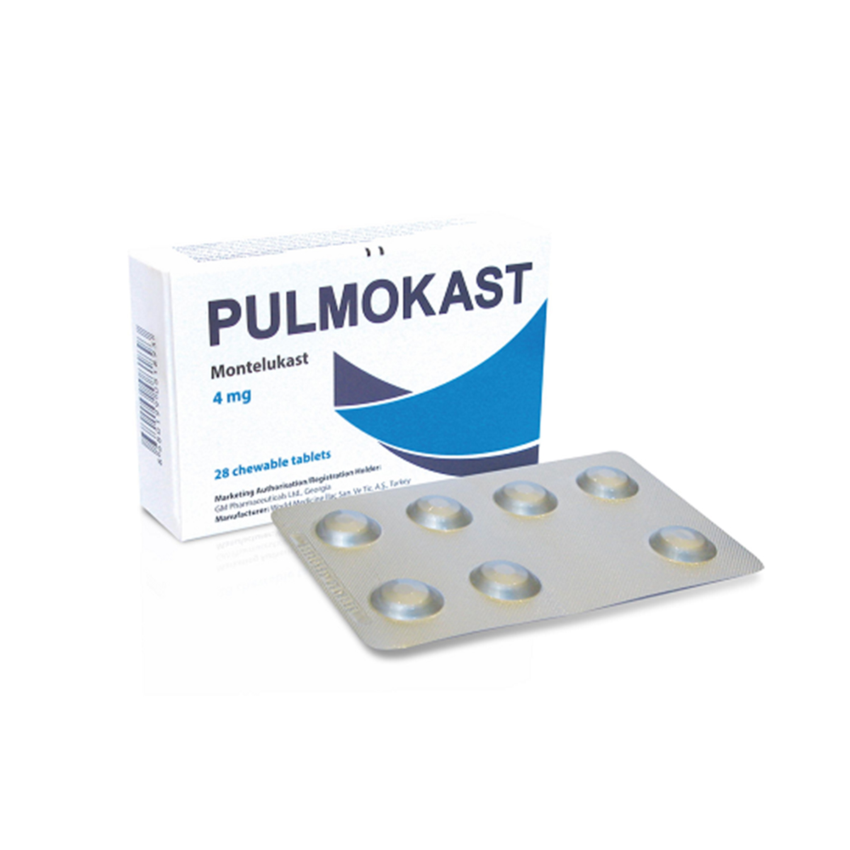 Pulmokast - პულმოკასტი 4მგ 28 საღეჭი ტაბლეტი
