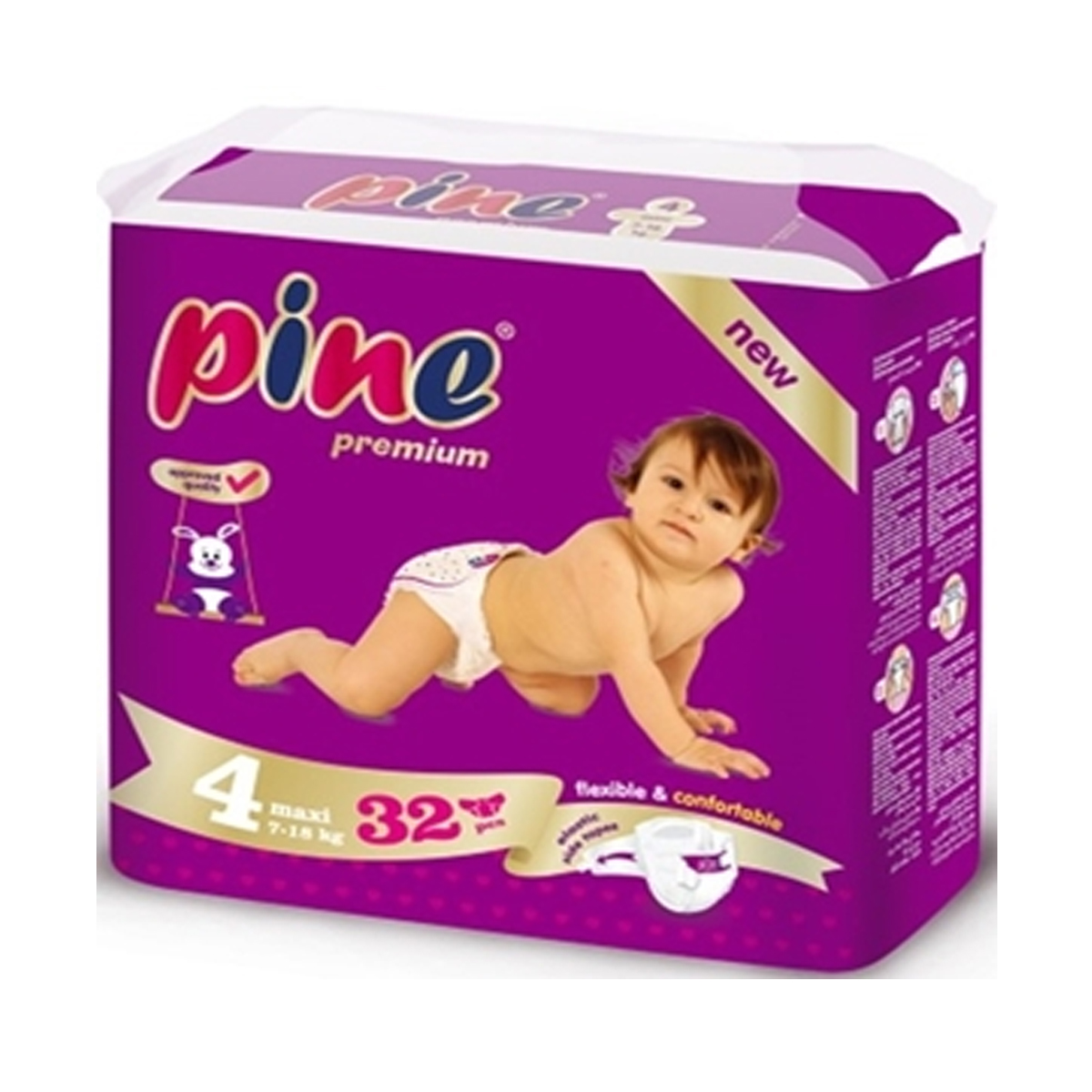 Pine - ფაინი ბავშვის საფენი 7-18 კგ 30 ცალი 3140