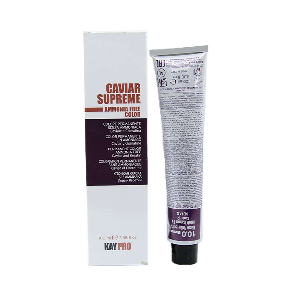 Kaypro - კეიპრო თმის საღებავი Caviar Supreme Extra 10.0 0068