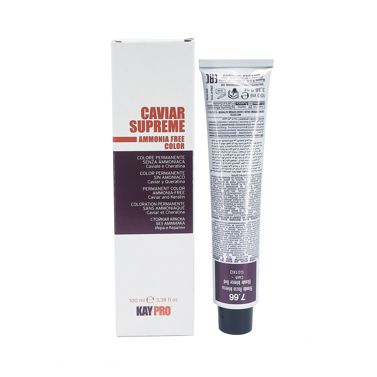 Kaypro - კეიპრო თმის საღებავი Caviar Supreme 7.66  4171 2