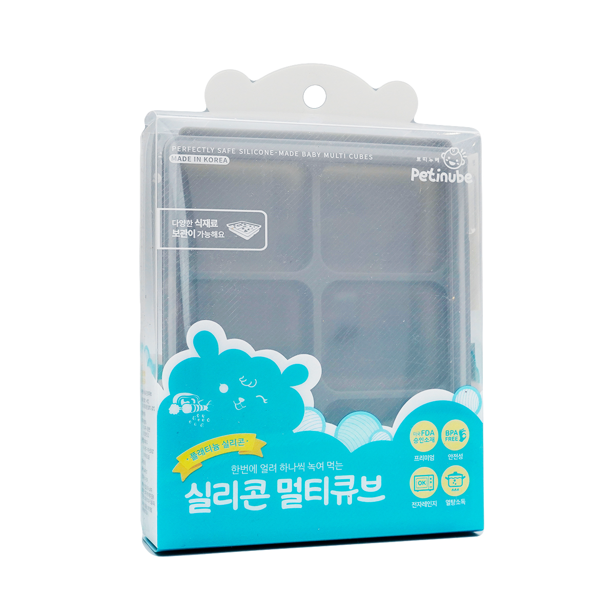 სილიკონის კუბები ნაცრისფერი 6ცალი 8692 პეტინუბი - Petinube