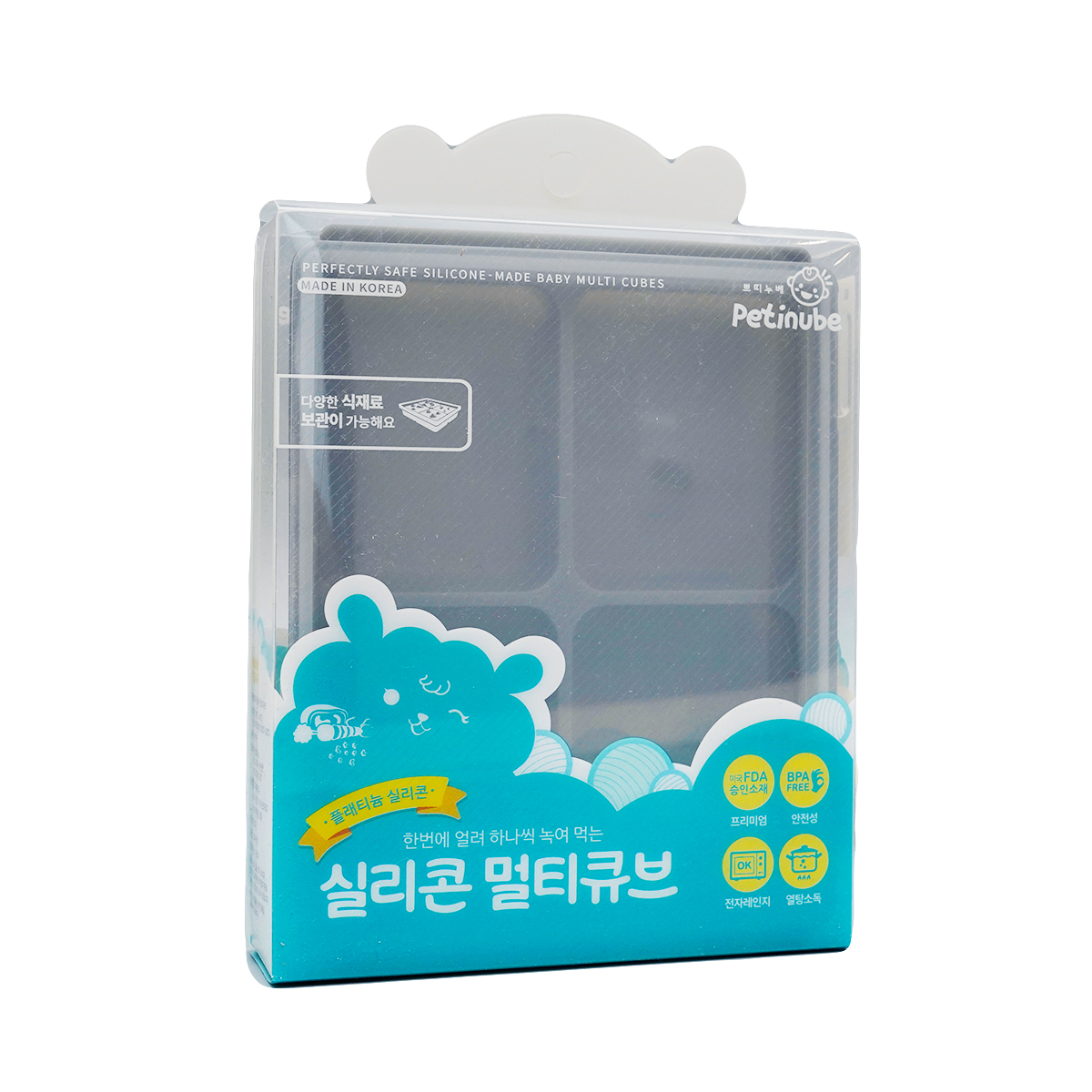 სილიკონის კუბები ნაცრისფერი 4ცალი 8678 პეტინუბი - Petinube