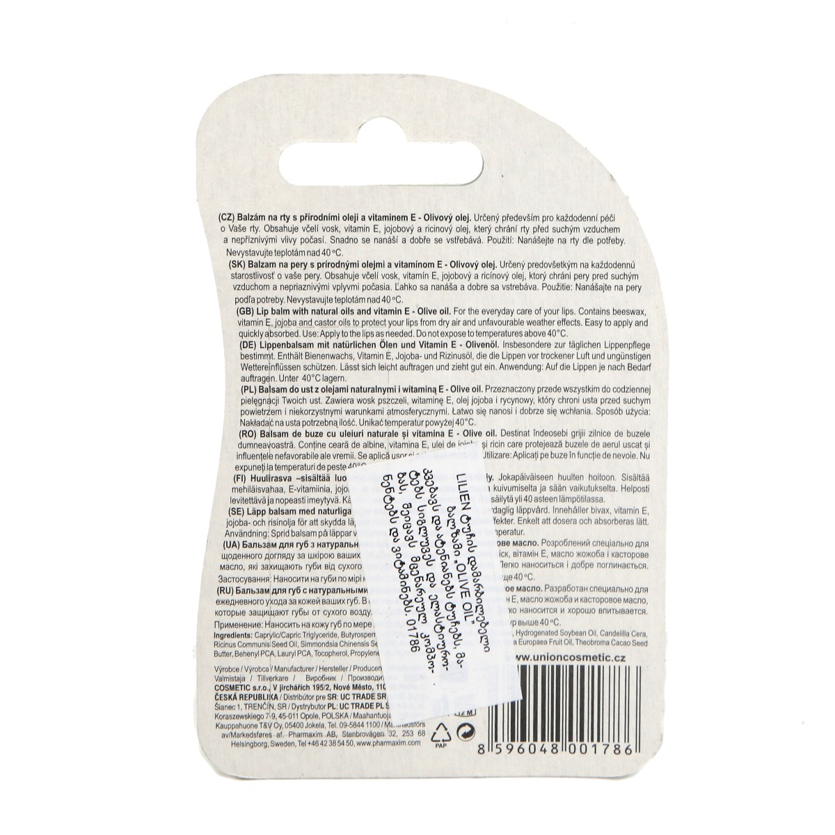 Lilien - ლილიენი ტუჩის ბალზამი ოლივა 4გრ 1786 2