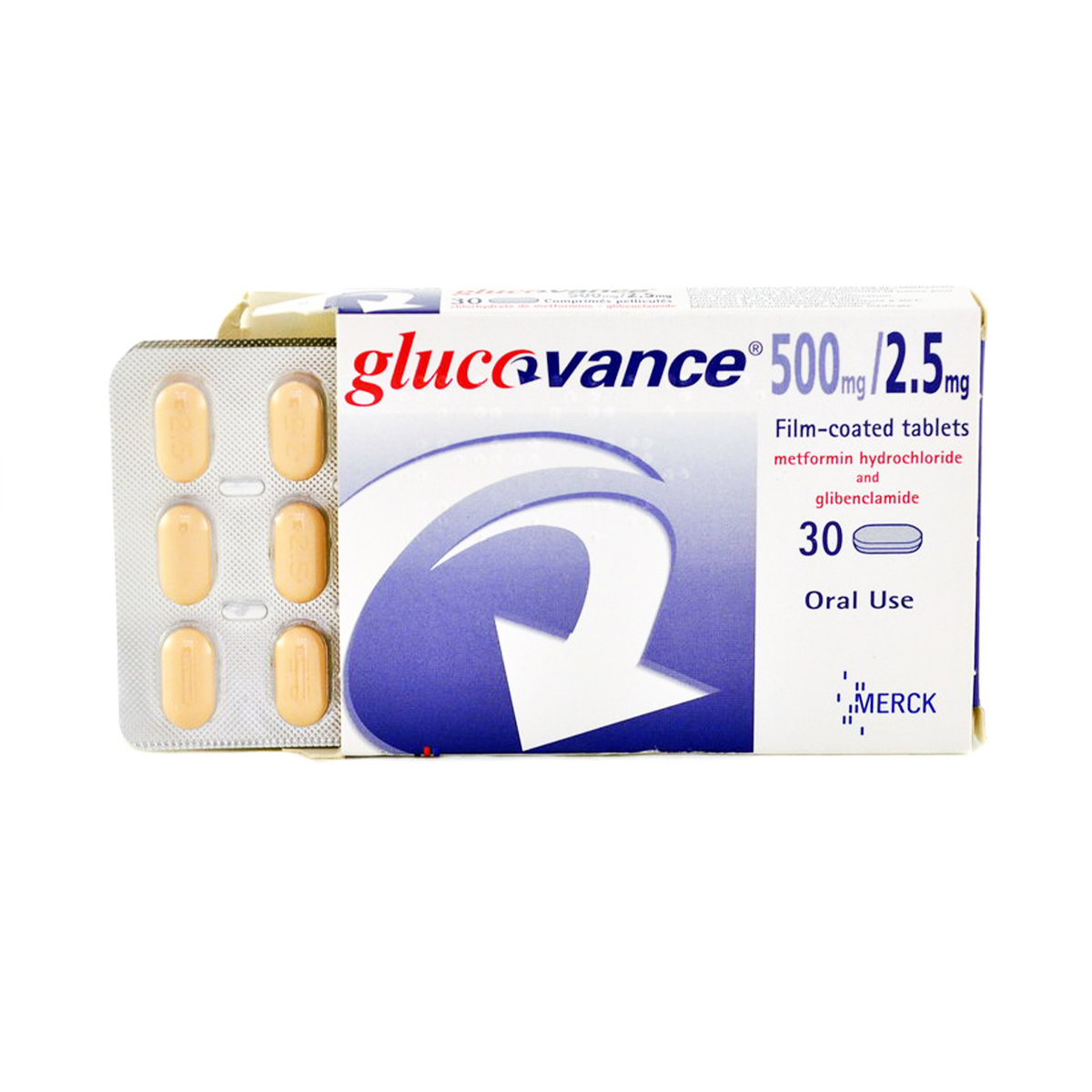Glucovance - გლუკოვანსი 500მგ/2.5მგ 30 ტაბლეტი
