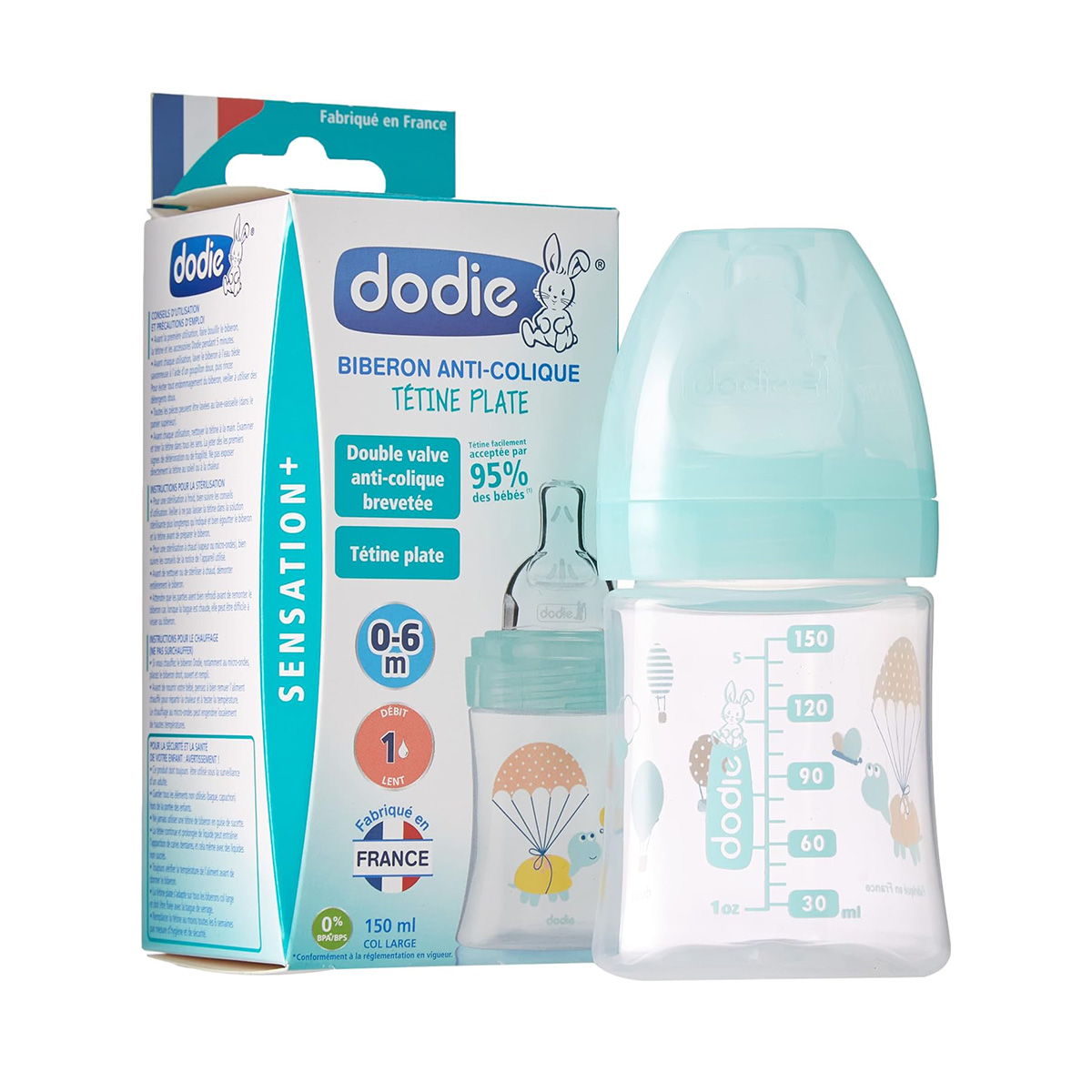 Dodie - დოძიე ბოთლი AC 0-6 თვე 150 მლ N1 6569