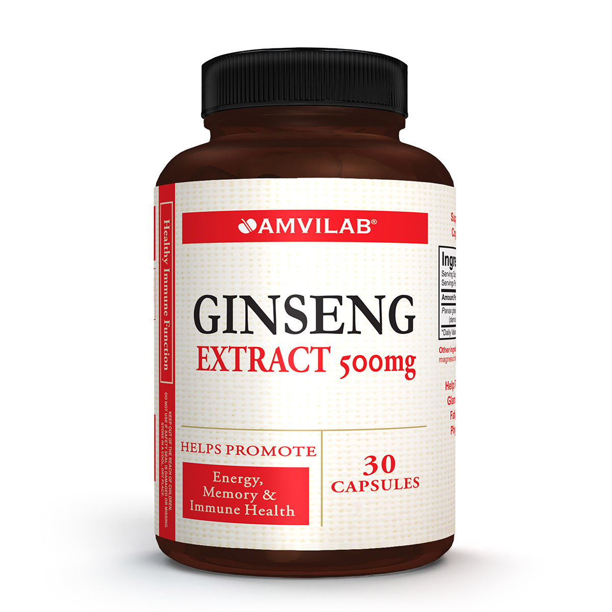 ჟენშენის ექსტრაქტი 500მგ 30 კაფსულა ამვილაბი - Amvilab