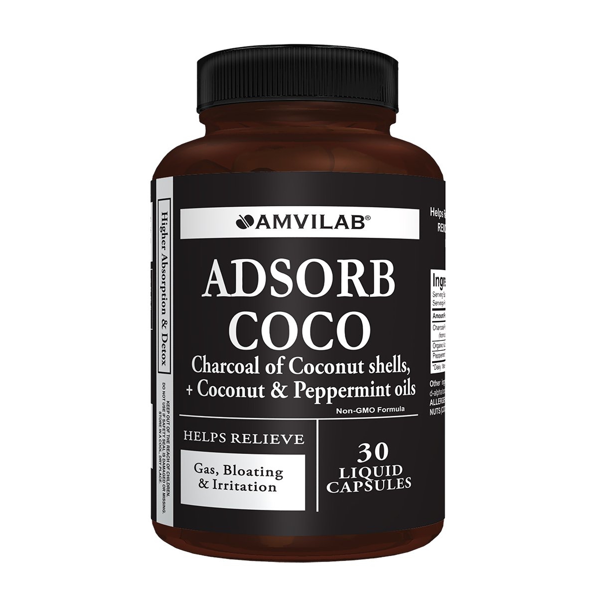 ქოქოსის ნახშირი 30 კაფსულა ამვილაბი - Amvilab