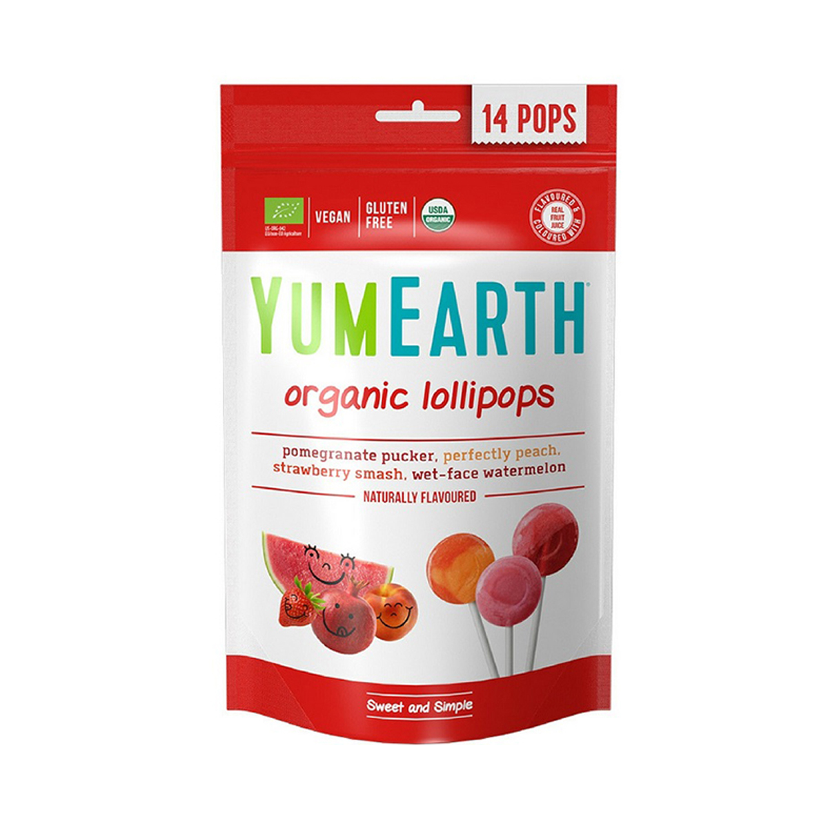 YUM - იამ ხილის ორგანული ჯოხიანი კამფეტები 14 ცალი 0246