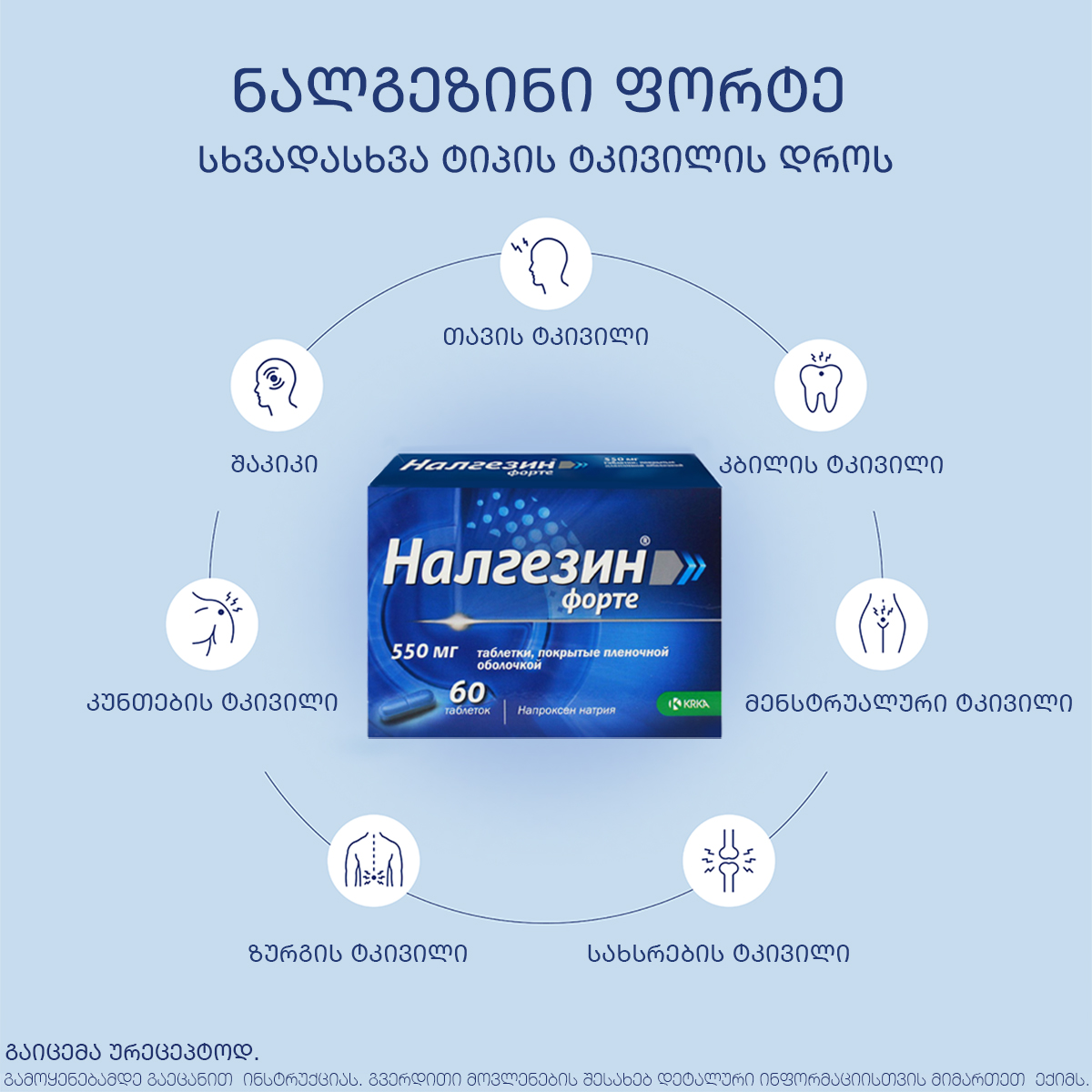 Nalgesin - ნალგეზინი ფორტე 60 ტაბლეტი 4