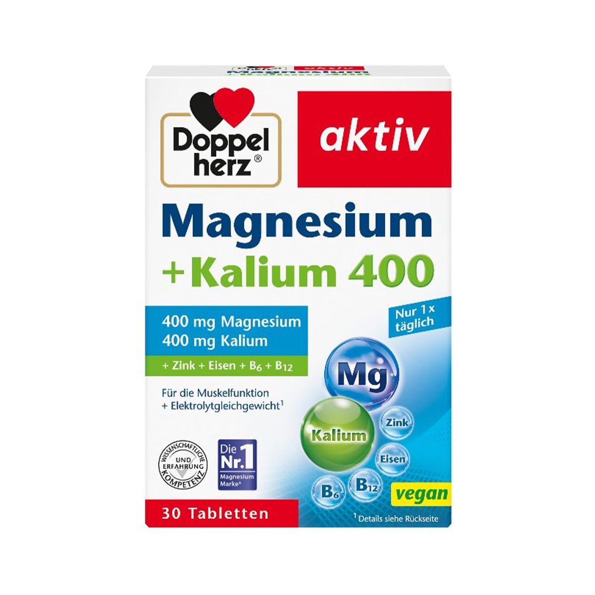 დოპელჰერცი აქტივი - Doppelherz Aktiv Mg+K400 30 ტაბლეტი