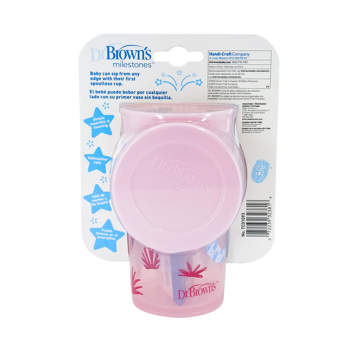 DrBrowns - დოქტორ ბრაუნი ჭიქა ვარდისფერი 9+ თვე 300მლ 2381 2