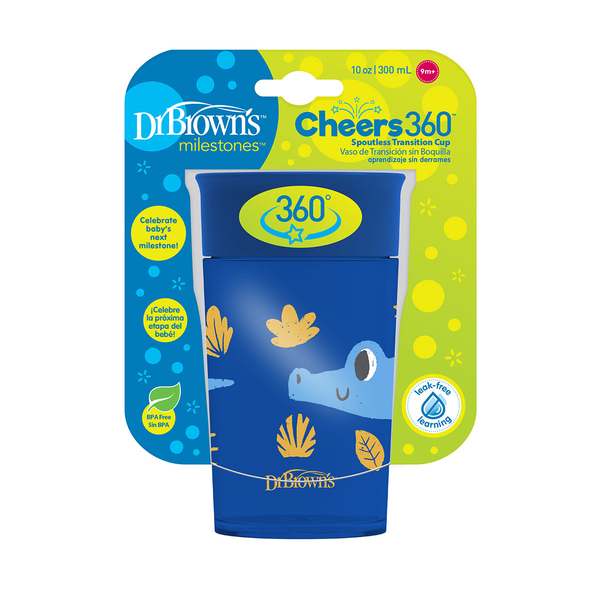 DrBrowns - დოქტორ ბრაუნი ჭიქა ლურჯი 9+ თვე 300მლ 2382