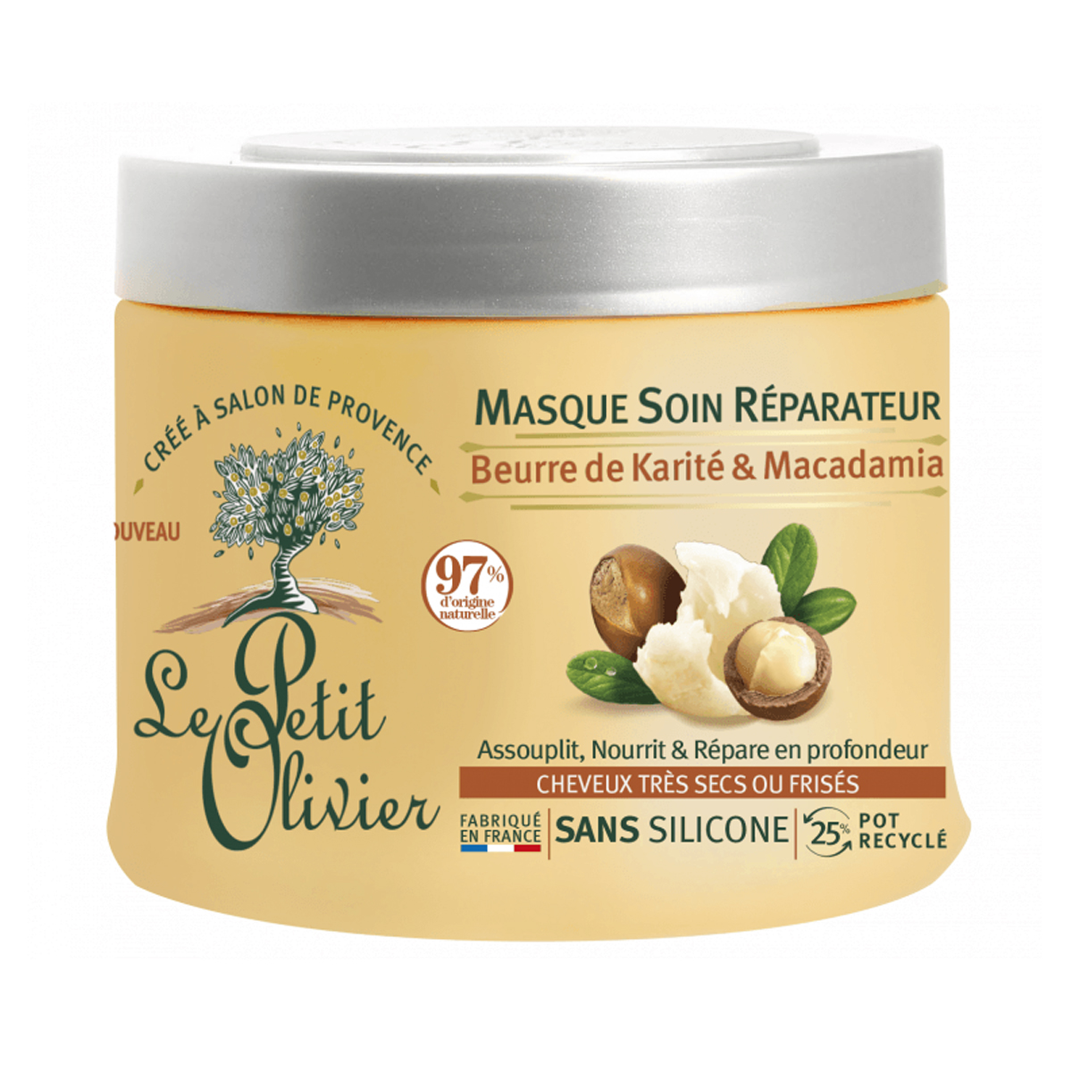 Le Petit Olivier - ლე პეტიტ ოლივიე გაფუების საწინააღმდეგო თმის ნიღაბი კარიტე 8531