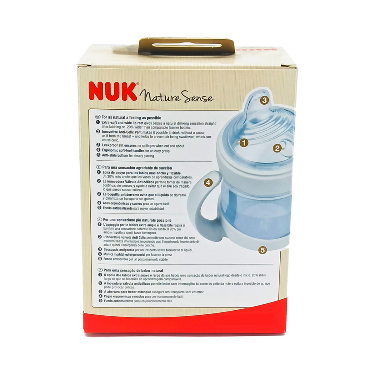 Nuk - ნუკი ბოთლი ტემპერატურის ინდიკატორით და სილიკონის საწოვარით 2829 2