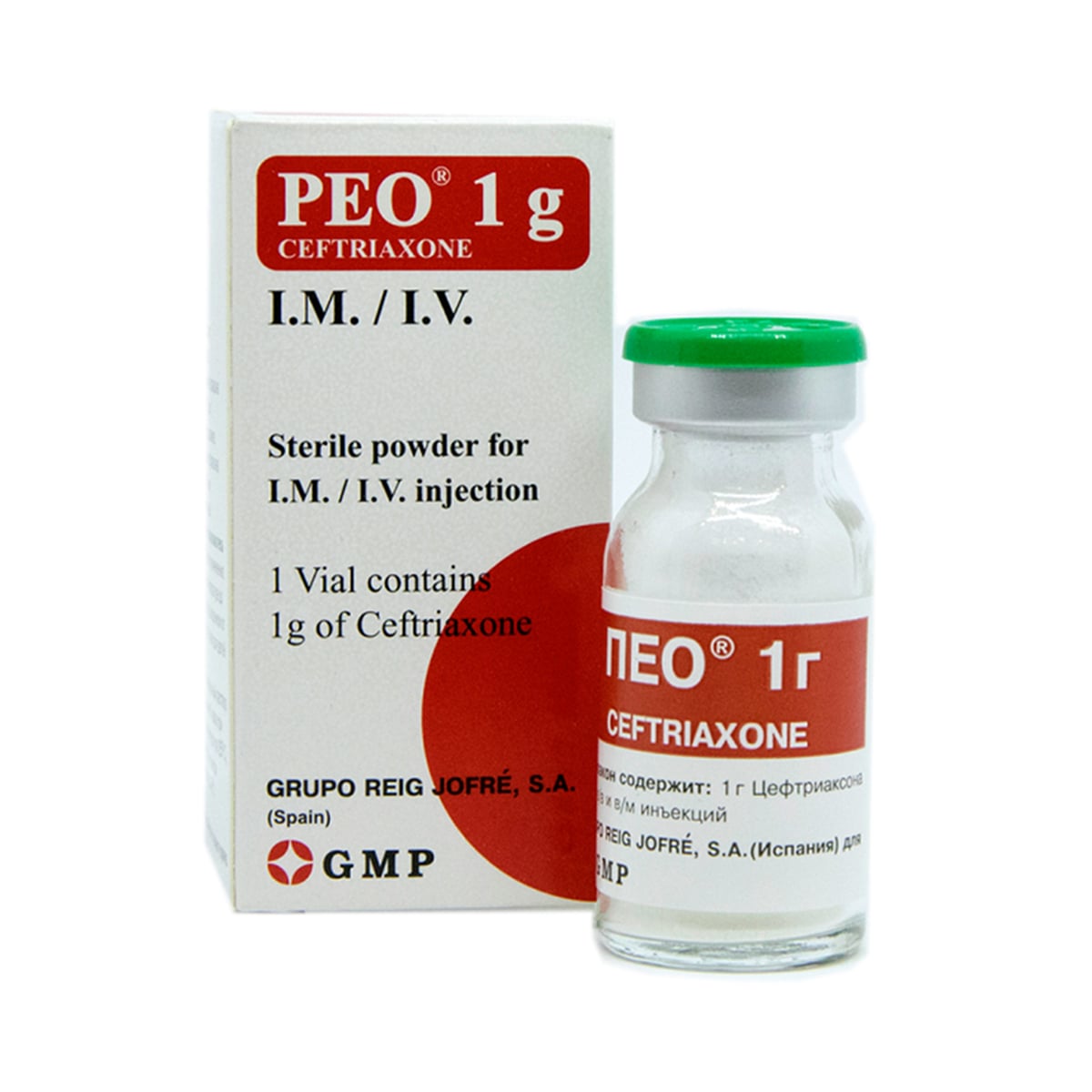 Peo- პეო (ცეფტიაქსონი) 1გრ. 1 ფლაკონი