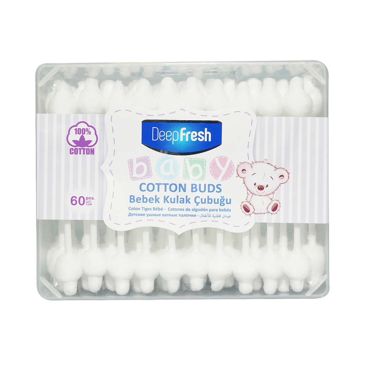 Deep Fresh - დიფ ფრეში ბამბიანი ჩხირი 60 ცალი 0341