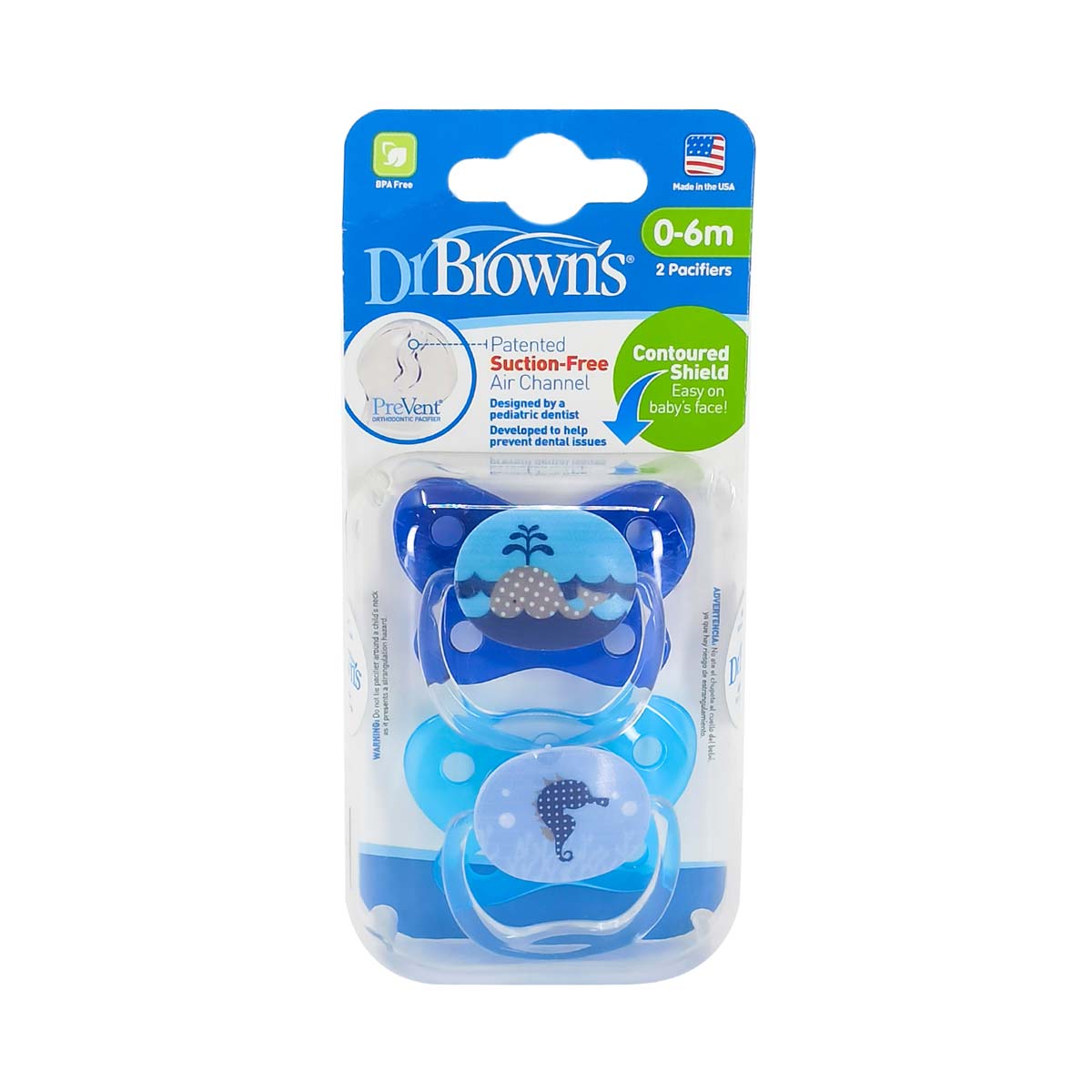 DrBrowns - დოქტორ ბრაუნი PreVent მატყუარა ლურჯი 0-6თ. N2 0065