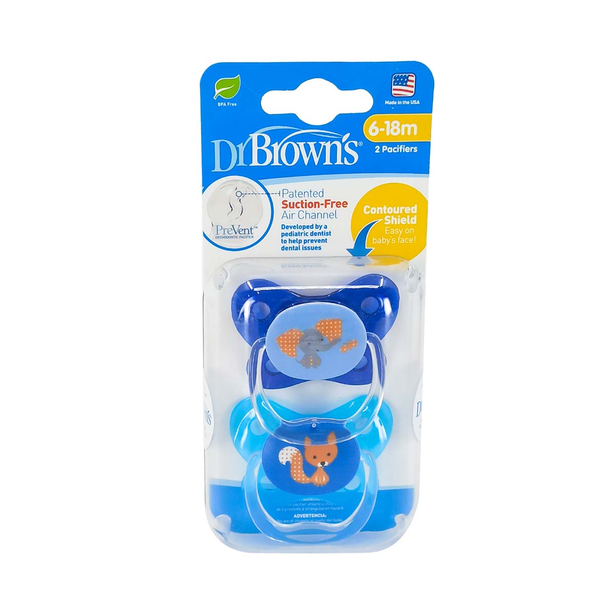 DrBrowns - დოქტორ ბრაუნი PreVent ლურჯი 6-18თ. N2 0068