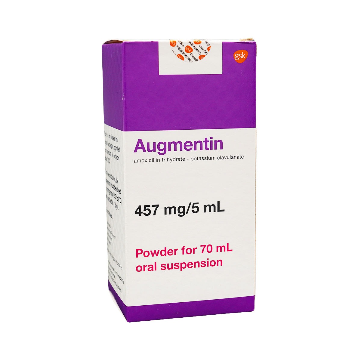 Augmentin - აუგმენტინი სუსპენზია 457მგ/5მლ 70მლ