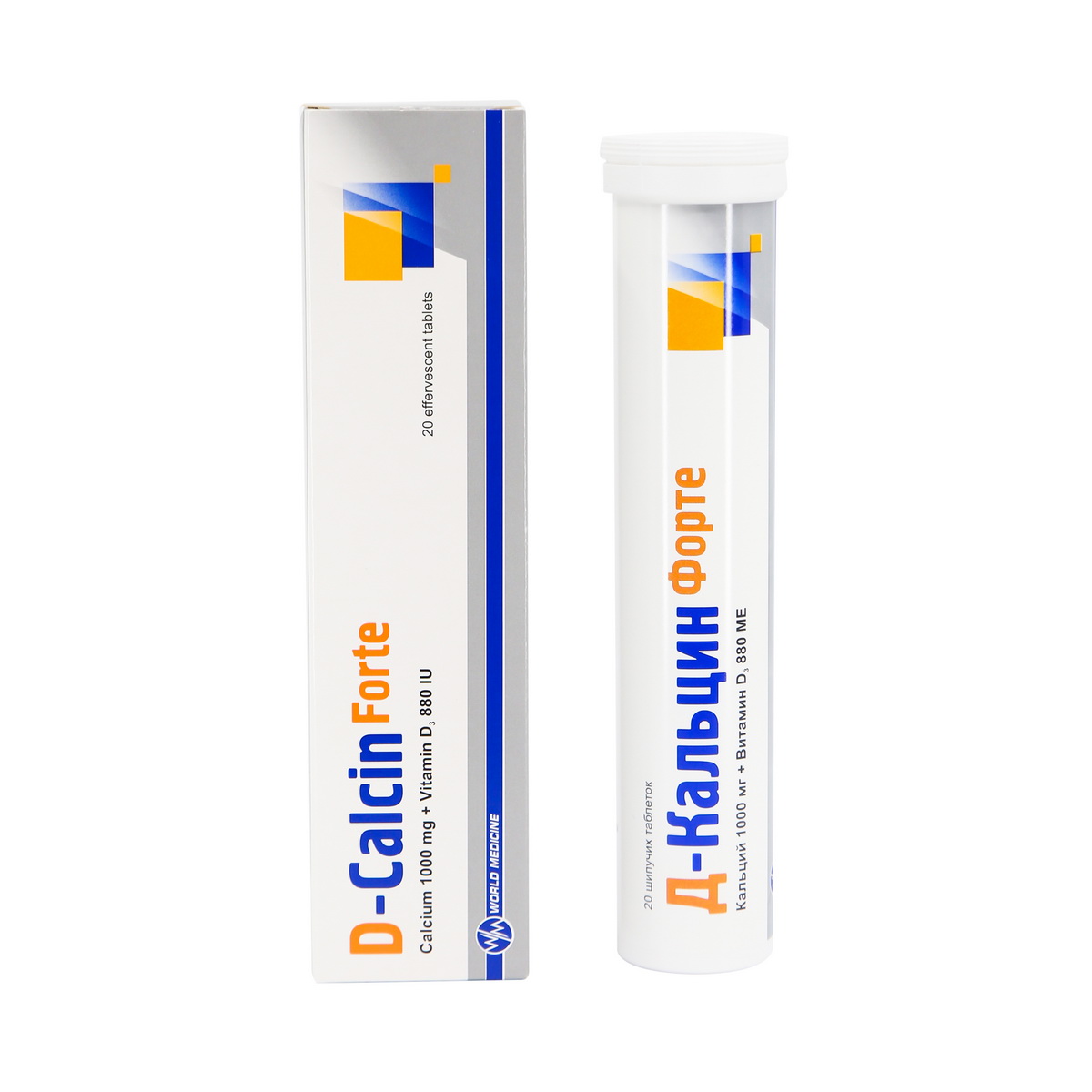 D-Calcin - D-კალცინ ფორტე 1000მგ + 880სე 20 ტაბლეტი