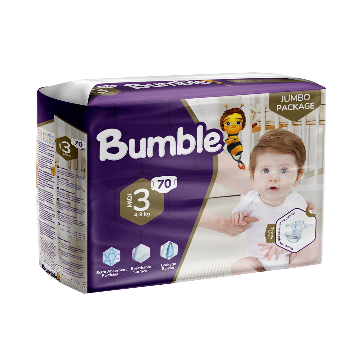 Bumble Baby - ბამბლ ბეიბი ბავშვის საფენი 4-9კგ 70 ცალი 5452