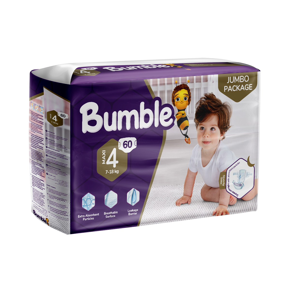Bumble Baby - ბამბლ ბეიბი ბავშვის საფენი 7-14კგ 60 ცალი  5469