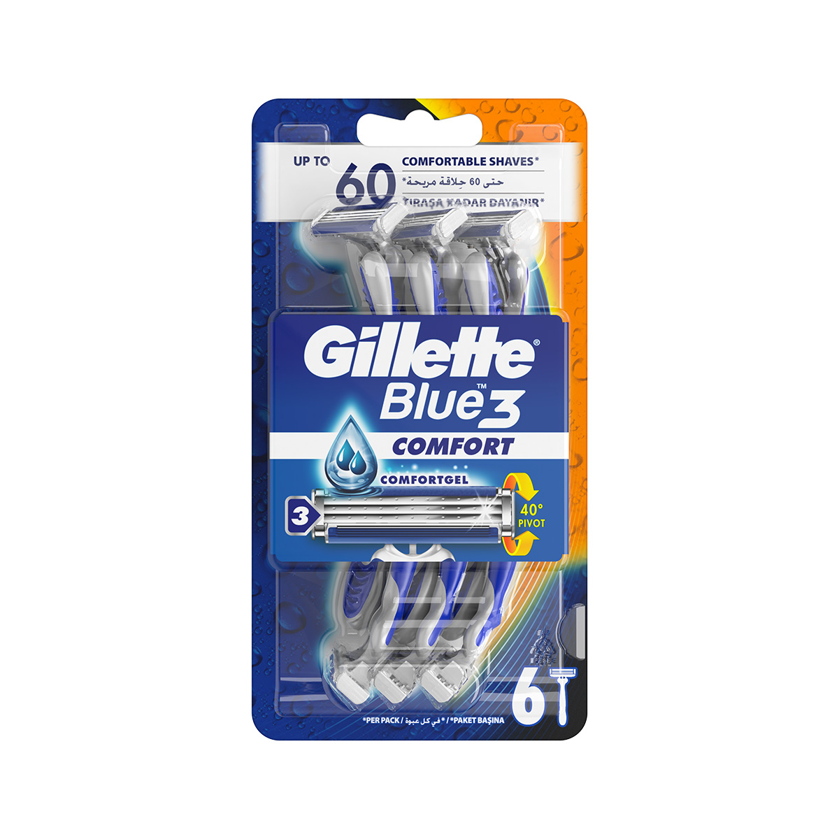 Gillette - ჯილეტი ერთჯერადი საპარსი ბლუ 3 6 ცალი 9831 3