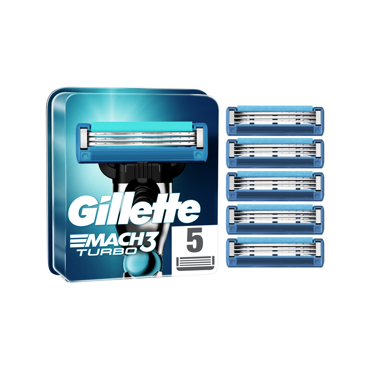 Gillette - ჯილეტი საპარსი მაჩ-3 ტურბო ალოე 5 ცალი 2344 2