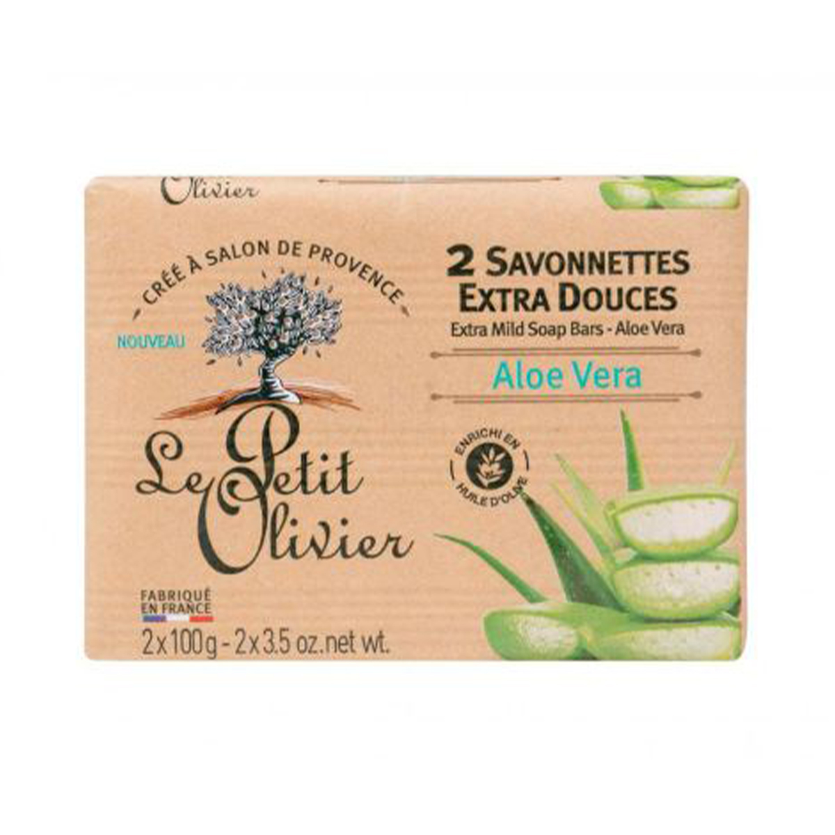 Le Petit Olivier - ლე პეტიტ ოლივიე საპონი ალოე 100 გ 2 ცალი 5097