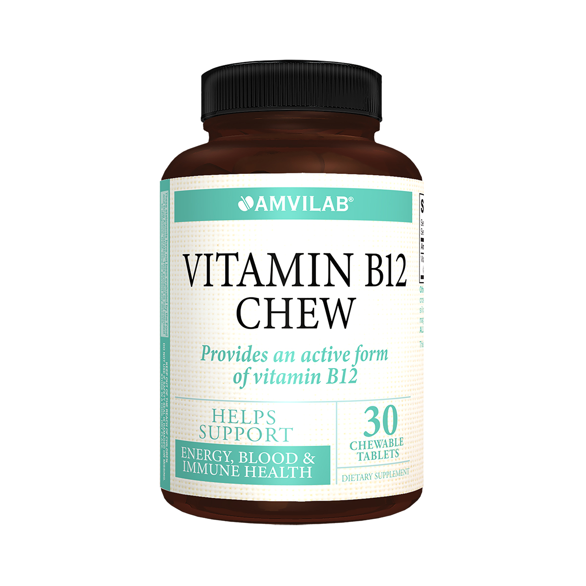 ვიტამინი B12 საღეჭი 30 ტაბლეტი ამვილაბი - Amvilab