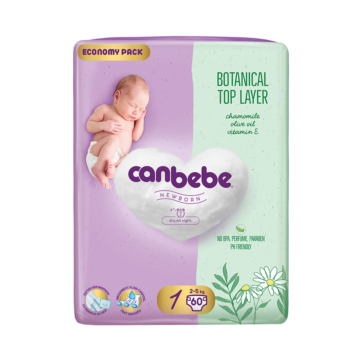 Canbebe - ქანბებე Botanical 2-5 კგ 60 ცალი 5215