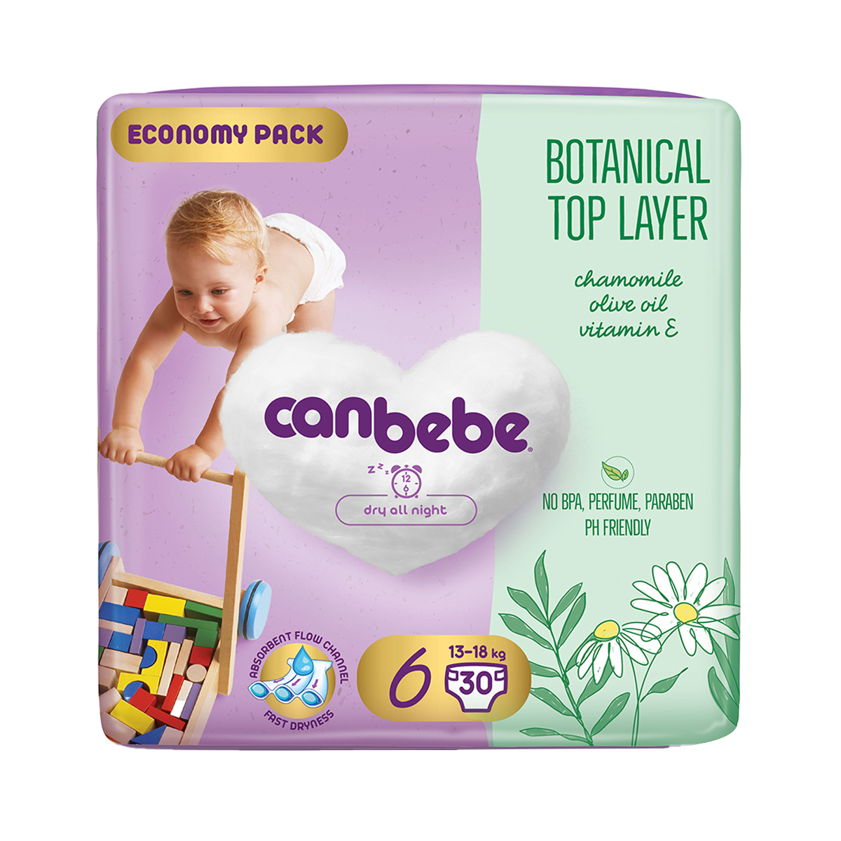 Canbebe - ქანბებე Botanical 13-18 კგ 30 ცალი 5277