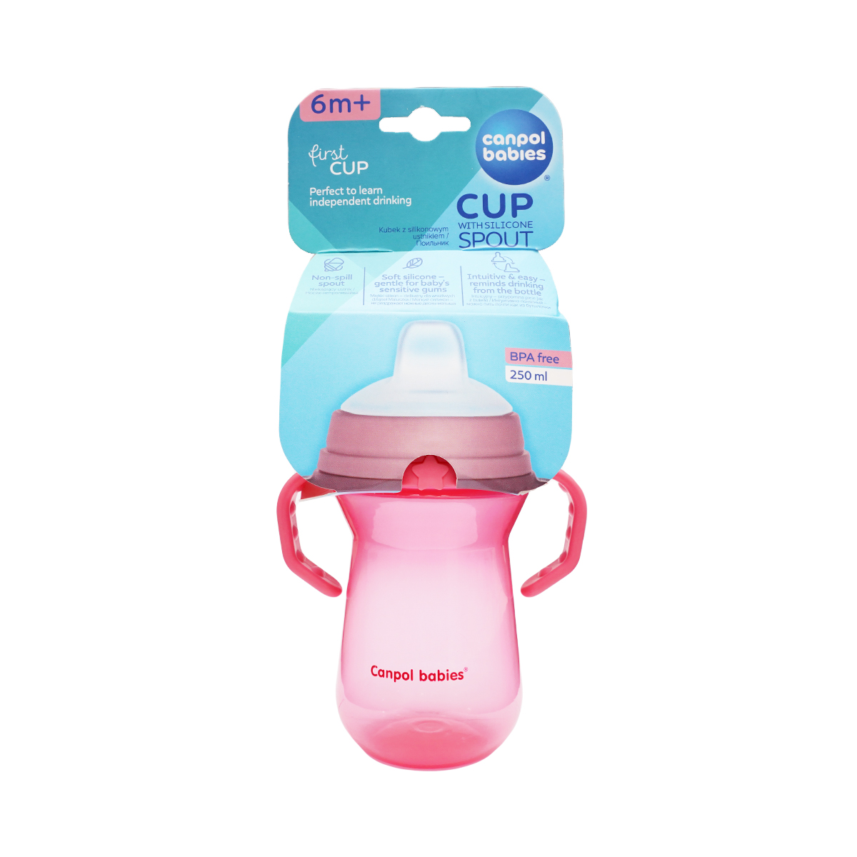 ჭიქა საწოვარა სილიკონის 250 მლ ვარდისფერი 0079 კანპოლი - Canpol