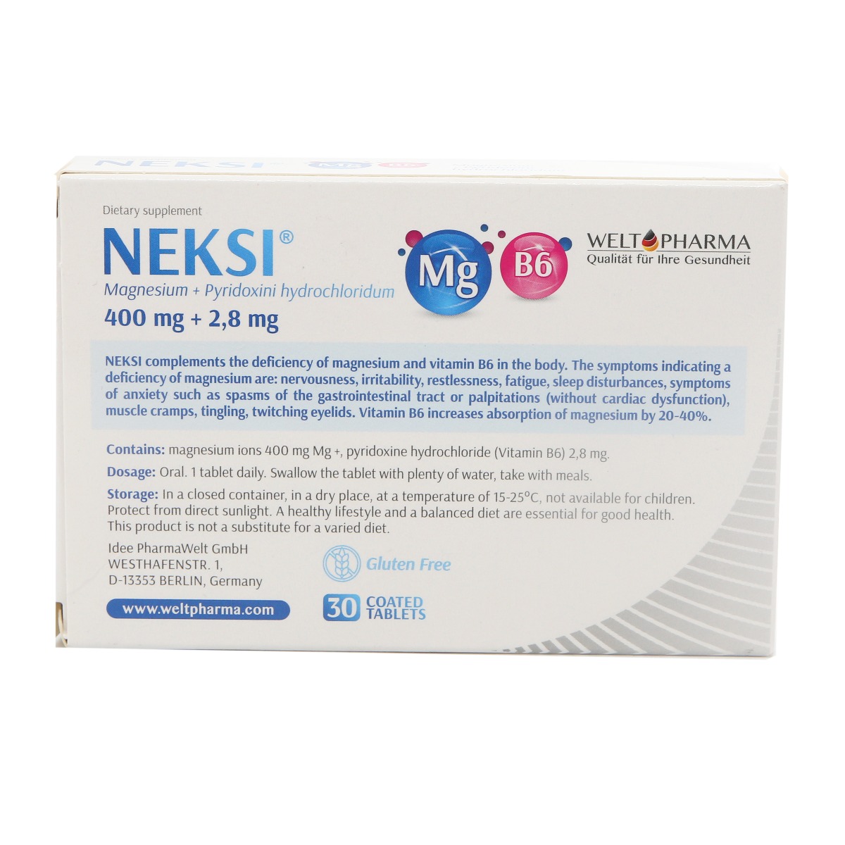 Nex - ნექსი B6 400მგ/2.8მგ 30 ტაბლეტი 4