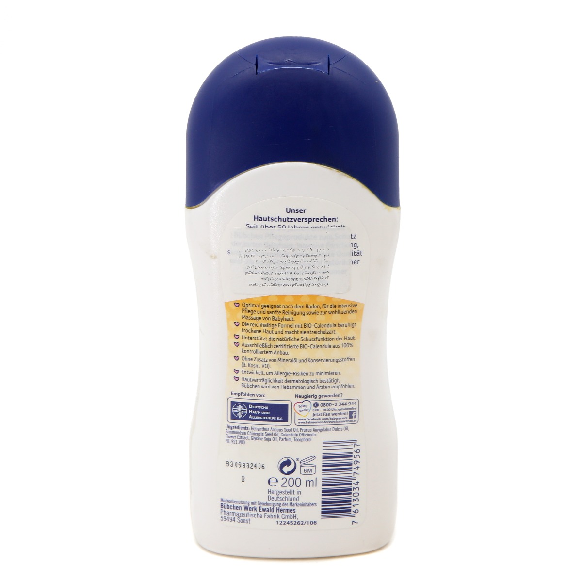 Bubchen - ბიუბჰენი ზეთი კანის კალენდულის 200მლ 9567 2