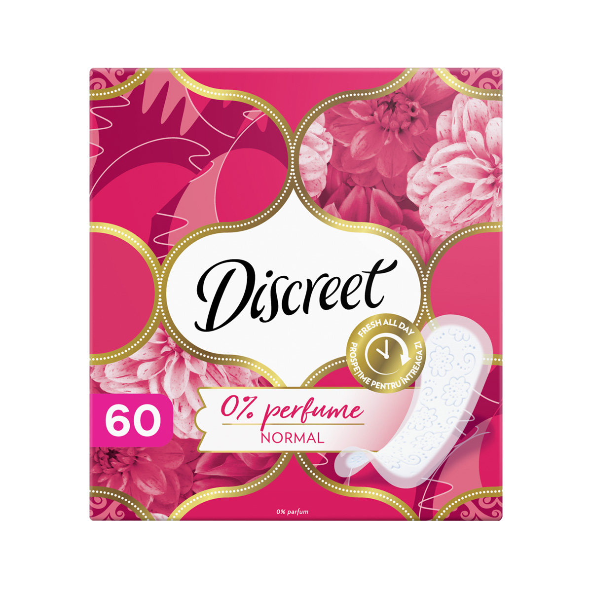 Discreet - დისკრიტი ყოველდღიური საფენი ნორმალი 60 ცალი 5774/2076 2