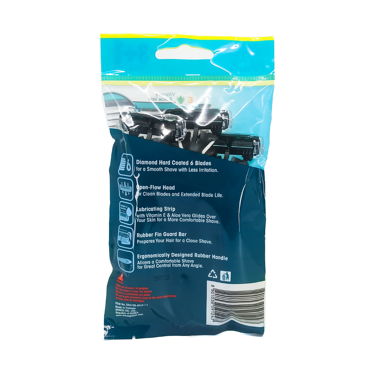 Dorco - დორკო ერთჯერადი საპარსი 6 პირი კაცის 3+1 ცალი 1247 2