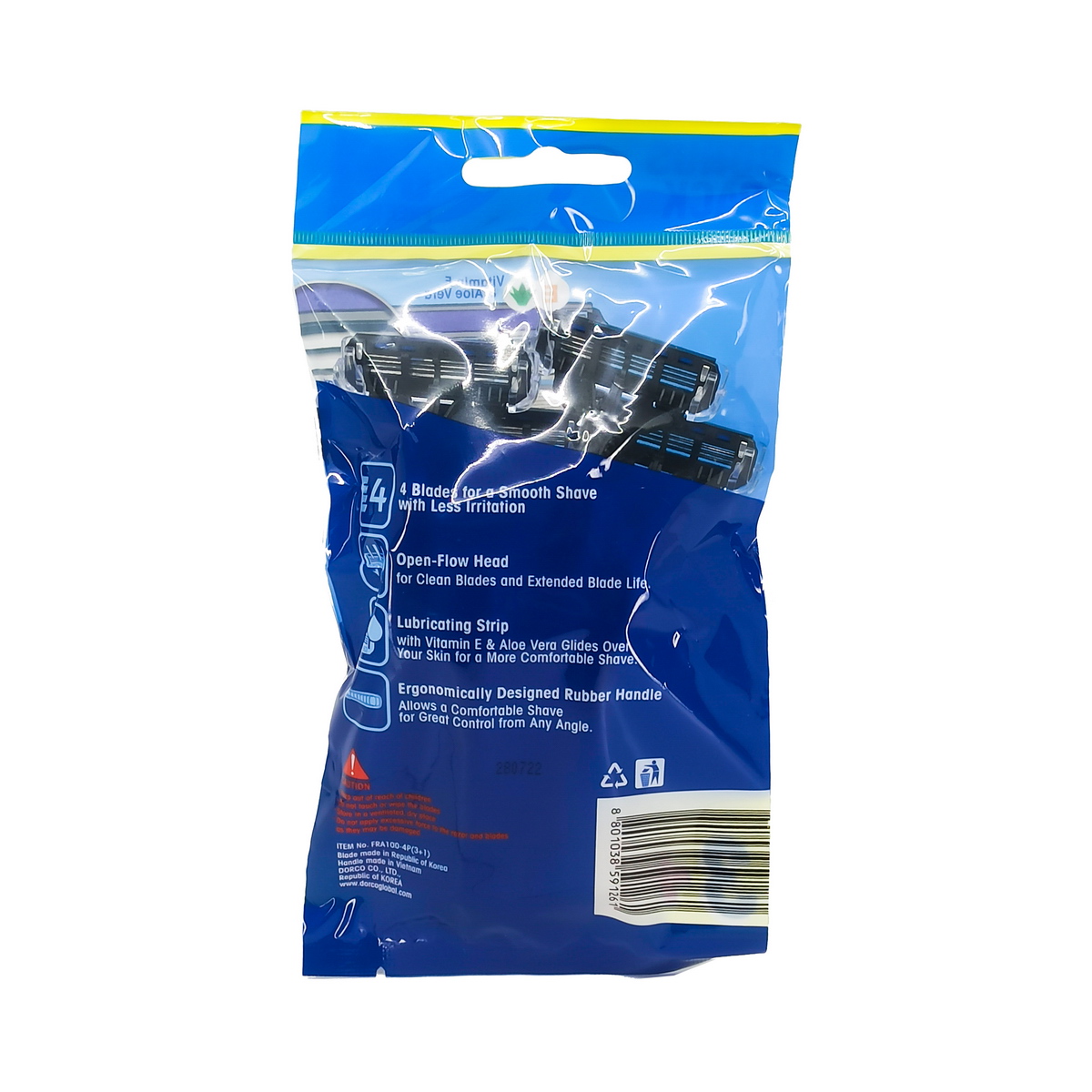 Dorco - დორკო ერთჯერადი საპარსი 4 პირი კაცის 3+1 ცალი 1261 2