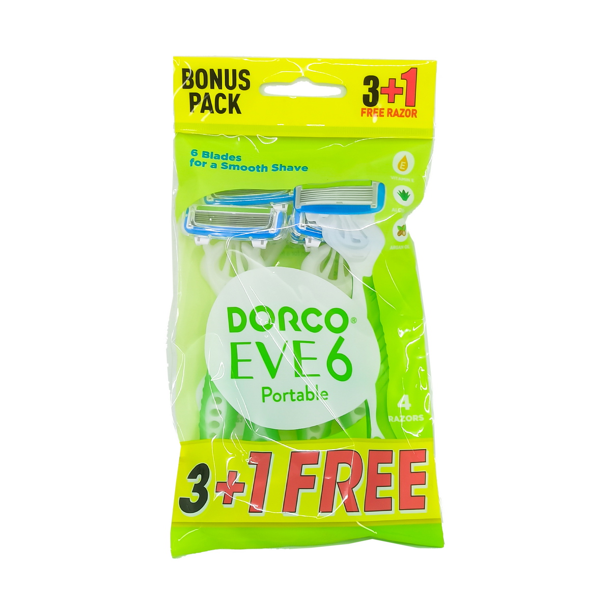 Dorco - დორკო ერთჯერადი საპარსი 6 პირი ქალის 3+1 ცალი 1209