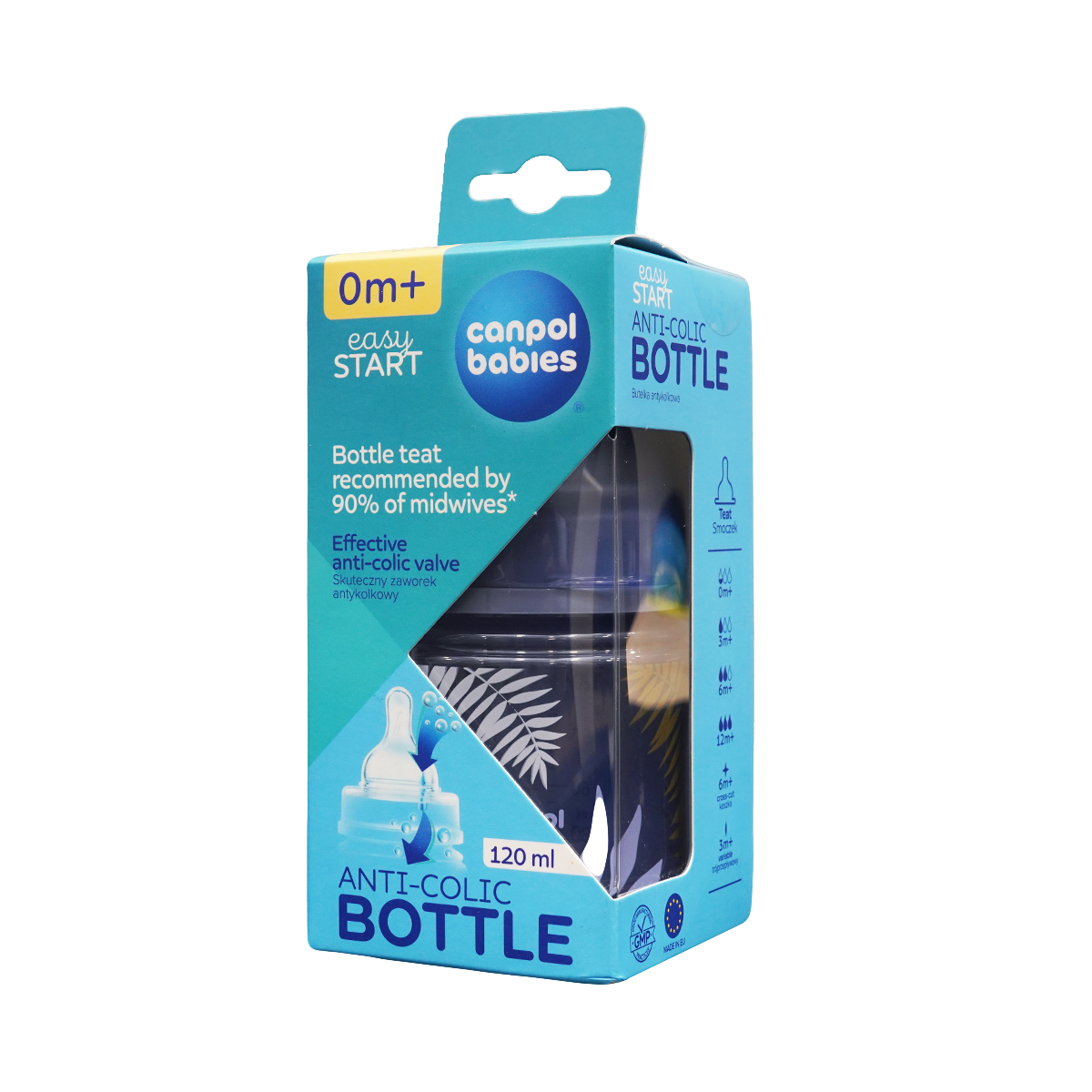 ბოთლი AC ოქროსფერი და ლურჯი 120 მლ 6261 კანპოლი - Canpol