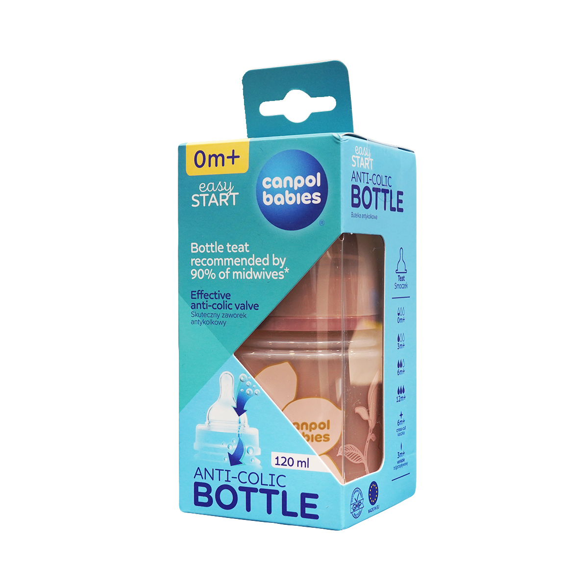 ბოთლი AC ოქროსფერი და ვარდისფერი 120 მლ 6278 კანპოლი - Canpol