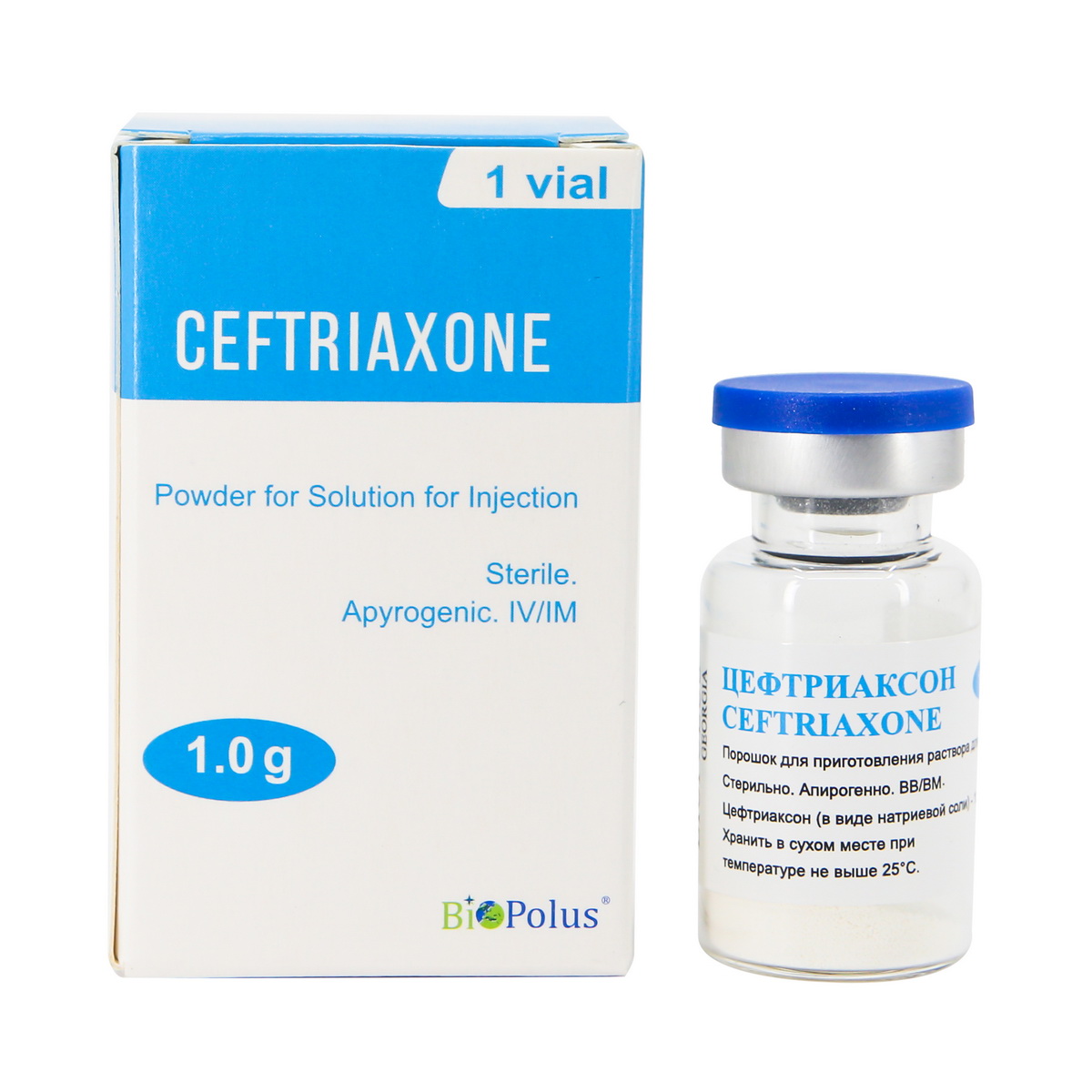 Ceftriaxone - ცეფტრიაქსონი 1გ 1 ფლაკონი