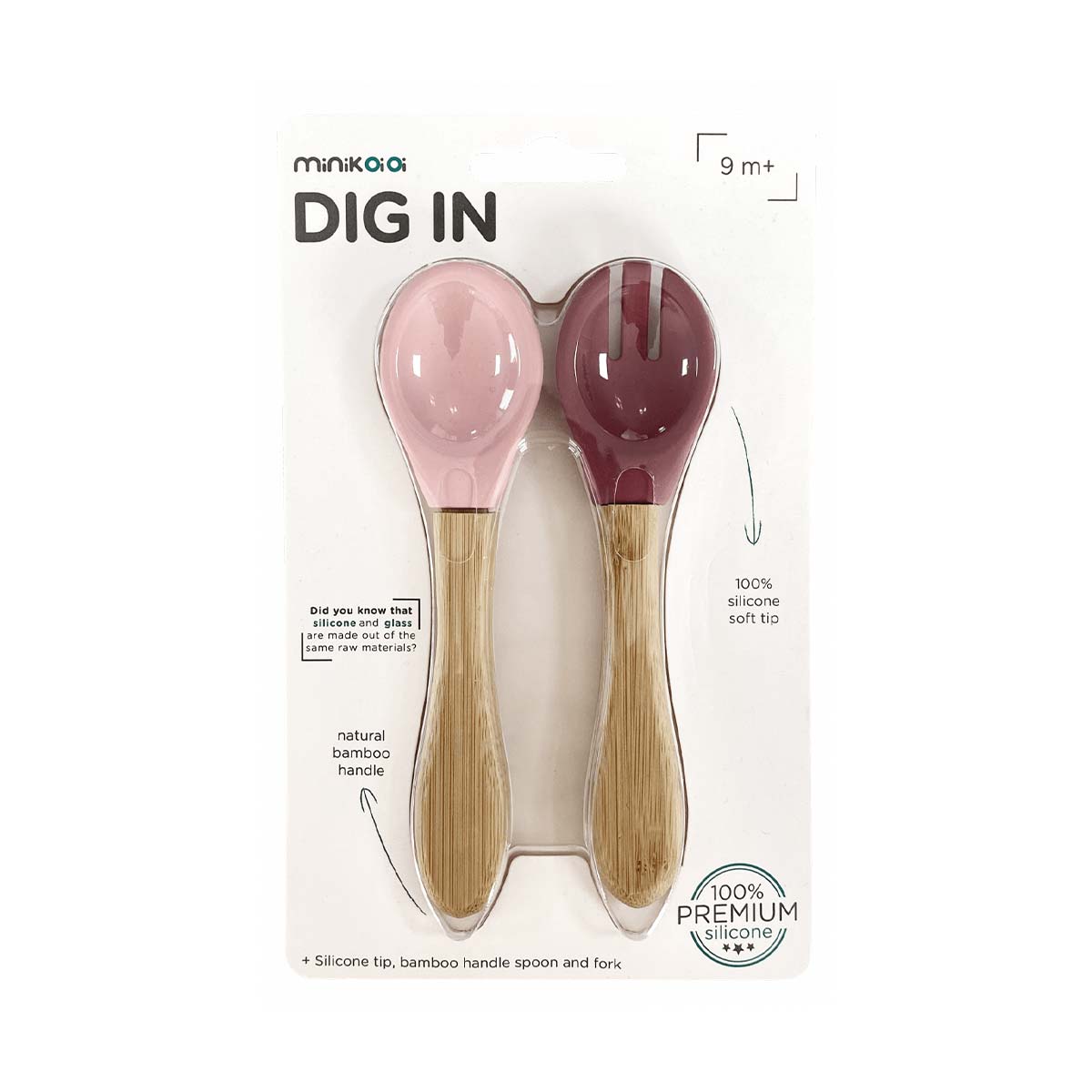 Minikoioi - მინიკოიოი კოვზი და ჩანგალი ვარდისფერი 5336 2