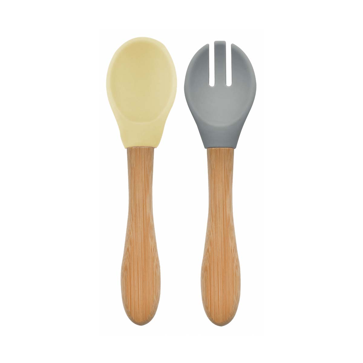 Minikoioi - მინიკოიოი კოვზი და ჩანგალი ყვითელი და ნაცრისფერი 5343