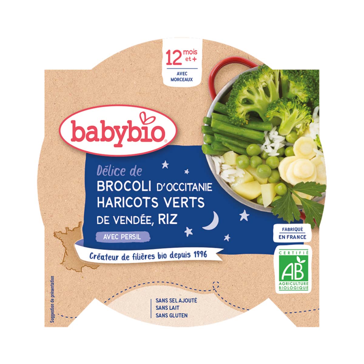 BabyBio - ბეიბი ბიო მენიუ ძილი ნებისა ძირთეთრა ბროკოლი მწვანე ლობიო კარტოფილი 1642