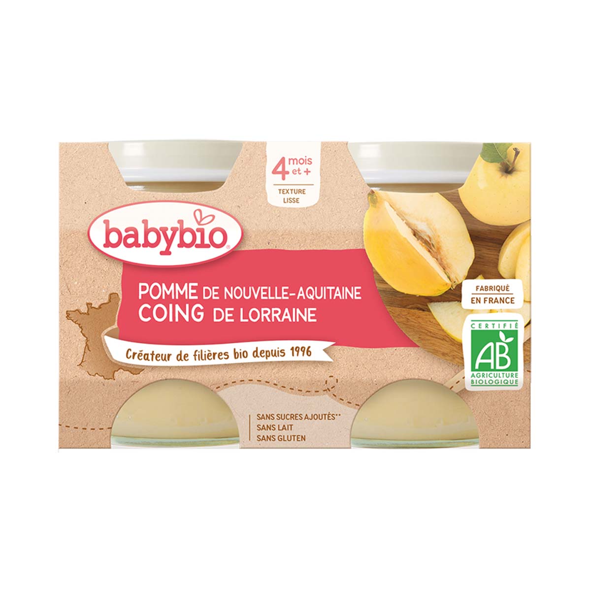 BabyBio - ბეიბი ბიო კონფიტური კომში და ვაშლი 2 ცალი 0750