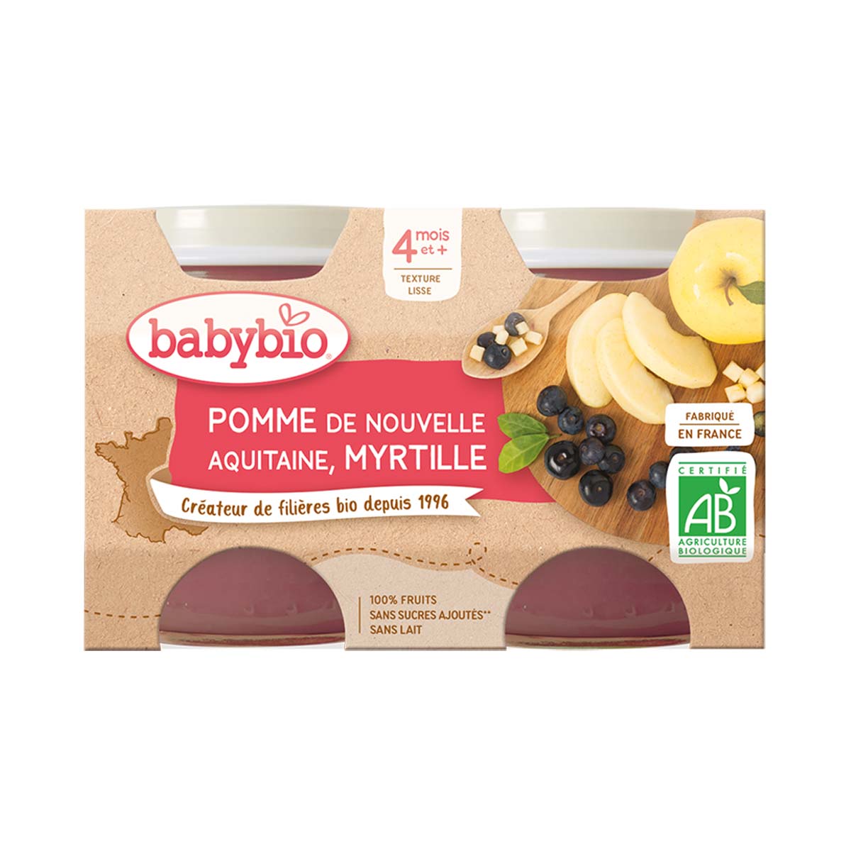 BabyBio - ბეიბი ბიო კონფიტური მოცვი და ვაშლი 2 ცალი 0743